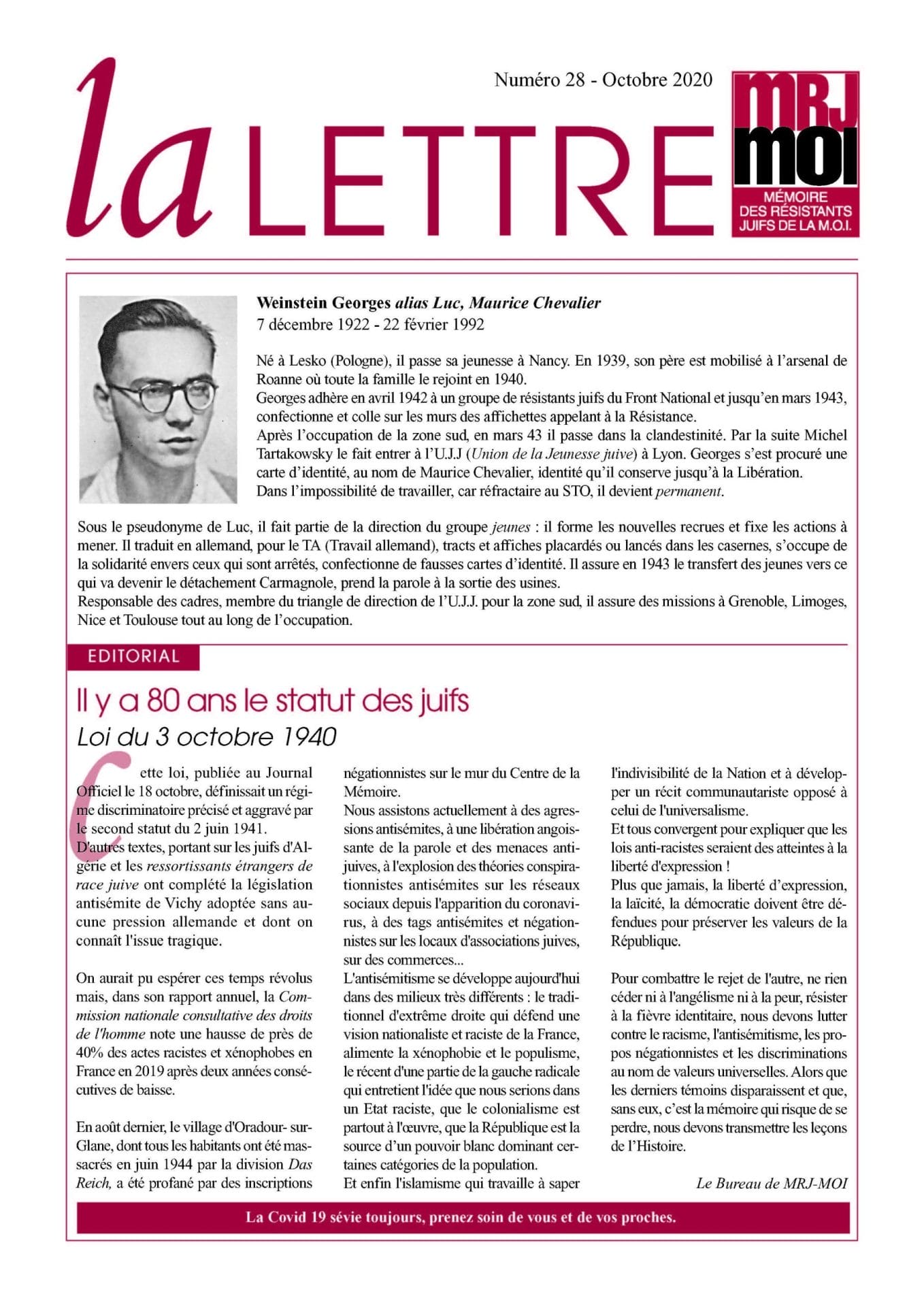 MRJ MOI : La Lettre 28